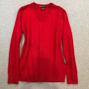 Harriton Red V-Neck Sweater